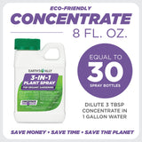 Earth's Ally 3-in-1 Plant Spray Concentrate | Insecticide, Fungicide & Spider Mite Control, Use on Indoor and Outdoor Plants, Gardens & Trees - Insect & Pest Repellent, 8oz, Super Concentrate