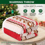 Westinghouse Christmas Heated Throw Blanket, Super Soft Flannel to Sherpa Electric Throw with 6 Heating Levels & 2-10 Hours Auto Off, Fast Heating & Overheat Protection, 50x60 Inch