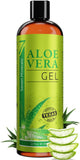 Seven Minerals Organic Aloe Vera Gel from freshly cut 100% Pure Aloe - Big 12oz - HighestQuality, Texas grown, Vegan, Unscented - For Face, Skin, Hair, Sunburn relief