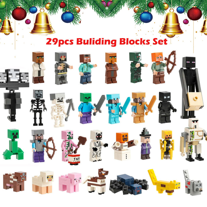 Christmas Advent Calendar 2024-24-Days Building Blocks Toy Figures Countdown Calendar Including 29 Anime Figures Christmas Toys, Christmas Holiday Party Favor Gift for Boys Girls