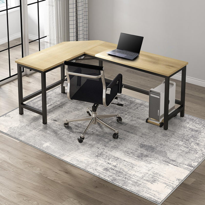 Kuyal Office Chair Mat for Hardwood Floor, 48 x 60 inches Computer Gaming Chair Mat, Low Pile Carpet Desk Chair Mat, Anti-Slip Floor Mats Wood/Tile Protection Mat(48'' x 60'', Modern Gray)