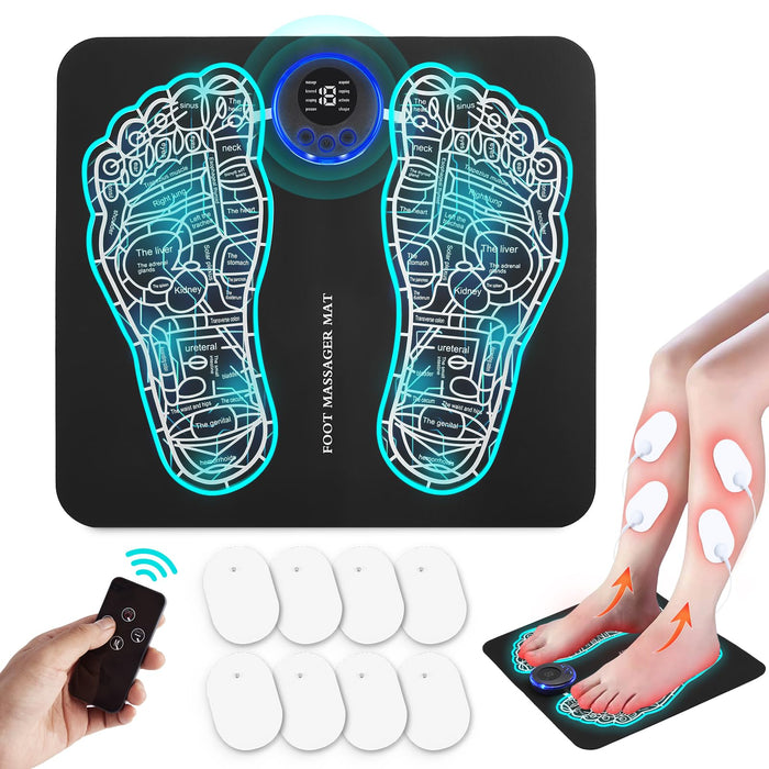 EMS Foot Massager Mat with Remote Control -Improve Circulation, Muscle Relaxation, Pain Plantar Relief,Back & Leg Foot Massage,TENS (Mode:KTR-2492)