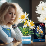 Under the Baubles Epiphyllum Flowers Bouquet Building Set, Flower Botanical Bonsai Building Toys for Adults and Kids, Valentine Day, Mother's Day, Birthday, Christmas Day Gift Idea - 835PCS