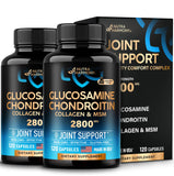 Glucosamine | Chondroitin | MSM | Collagen - 2800 mg Joint Support Supplement - Made in USA - FSA HSA Eligible - Cartilage Health, Mobility & Strength - Flexibility Nutritional Vitamins, 120 Capsules