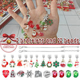 Christmas Advent Calendar Bracelet 24 Days Christmas Countdown Calendar Bracelets Set DIY Jewelry Making Kit 2024 Christmas New Year Birthday Gift