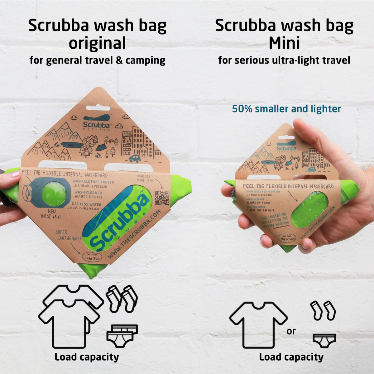 Scrubba MINI Wash Bag - Ultra-Compact Portable Washing Machine - Pocke