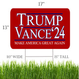 Trump JD Vance 2024 Yard Sign With H Stake Double Sided For President Donald Trump Republican Conservative Red