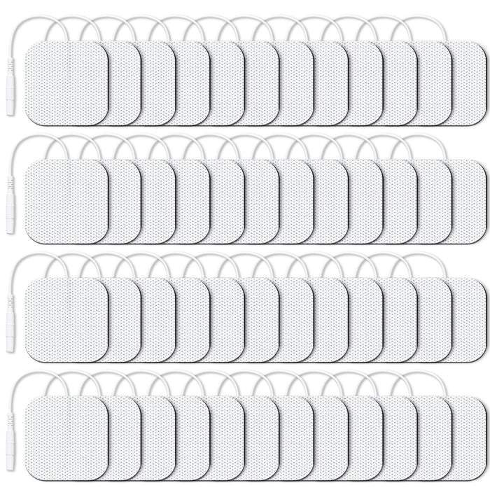 AUVON TENS Unit Electrode Pads 2"x2" 48 Pcs Value Pack, Reusable Latex-Free TENS Unit Pads with Upgraded Self-Adhesion, Non-Irritating Replacement Pads Compatible with TENS 7000, Etekcity, Nicwell