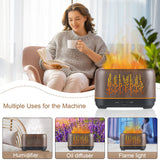 NEWYID Diffuser with 5 Essential Oils, Aromatherapy Oil Diffuser with Flame Light 3 Mist Mode 4 Timer Up to 12H of Continuous Aroma Waterless Auto-Off Essential Oil Diffusers for Home(Dark Brown)