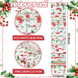 Hosuly 40 Pcs Christmas Fabric Patchwork Roll Red and Green Quilting Fabric Roll up Xmas Fabric Quilting Strips 2.55 Inch Precut Patchwork Roll for Craft Sewing DIY Crafts