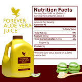 FOREVER LIVING - Forever Aloe Vera Juice - Lemon Lime Flavor - Pure Inner Leaf Gel Drink for Digestive Health & Immune Support - 1 Liter 33.8 oz