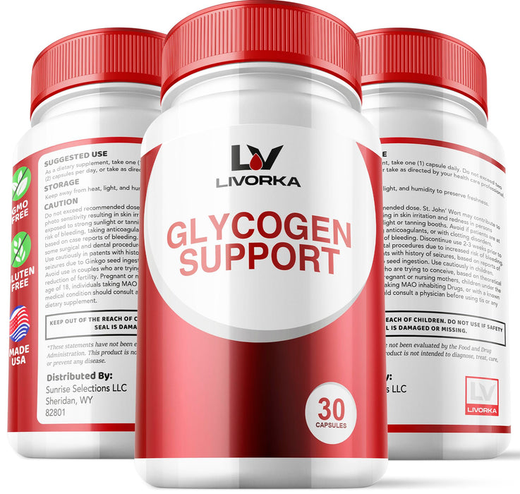 2 Pack - Glycogen Support, Glycogen Control Advanced Formula, Glycogen Capsules, Glycogen Fix with Powerful Ingredients, 30 Capsules Per Bottle for 60 Days