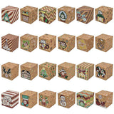 Elephant-package 24 Pcs DIY Kraft Paper Christmas Advent Calendar Boxes, 24 Days Advent Countdown Gift Boxes, Christmas Cardboard Number Boxes for Kids Adults School Office Xmas Holiday Decoration