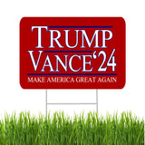 Trump JD Vance 2024 Yard Sign With H Stake Double Sided For President Donald Trump Republican Conservative Red