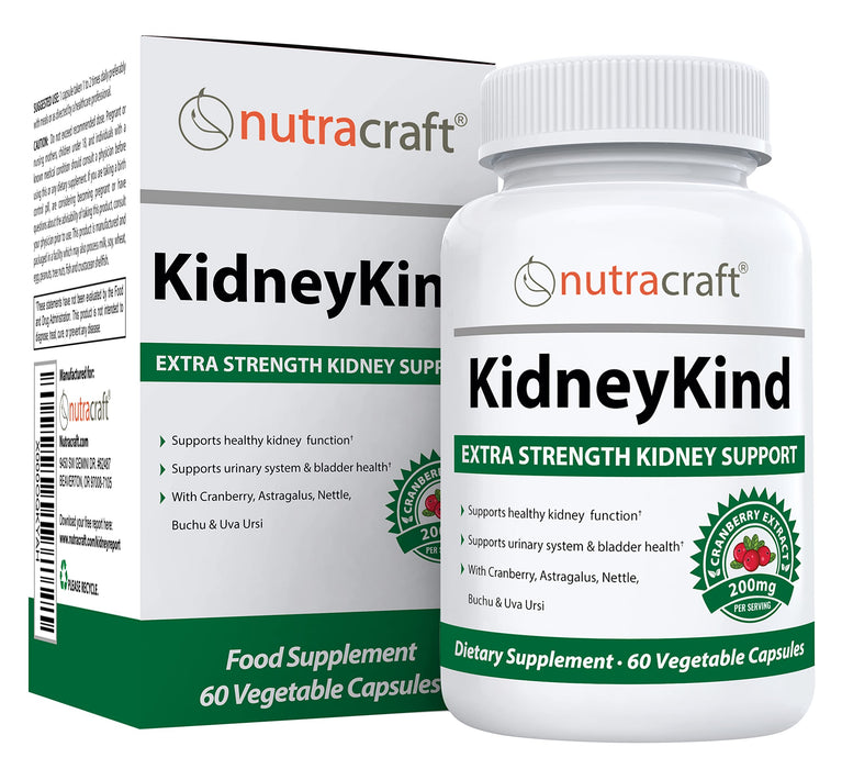 Nutracraft KidneyKind #1 Kidney Support and Detox Supplement | Kidney Cleanse for Bladder & Urinary Health | Buchu, Juniper, Uva Ursi, Cranberry, Nettle Leaf & More | 60 Vege Capsules