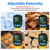 MESTEK Infrared Thermometer Gun, Digital Temperature Gun -58℉~1472℉ IR Laser Thermometer Temp Gun for Cooking/Pizza Oven/Freezer with Food Thermometer Alarm Function Adjustable Emissivity & Humidity