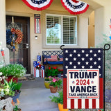 NASIAN Trump Vance 2024 Garden Flag Take America Back Garden Flag Trump Vance 2024 Yard Signs Patriotic American Garden Flags for Outside 12x18 Double Sided Outdoor House Lawn Decorations Banner