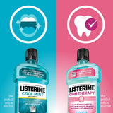 Listerine Cool Mint Antiseptic Mouthwash to Kill 99% of Bad Breath Germs and Gum Therapy Mouthwash in Glacier Mint to Help Reverse Signs of Early Gingivitis, Convenience Pack, 2 x 1 L