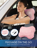 Zyllion Shiatsu Back and Neck Massager with Heat - 3D Kneading Deep Tissue Electric Massage Pillow for Chair, Car, Muscle Pain Relief on Shoulders, Legs, Foot - Pink (ZMA-13)
