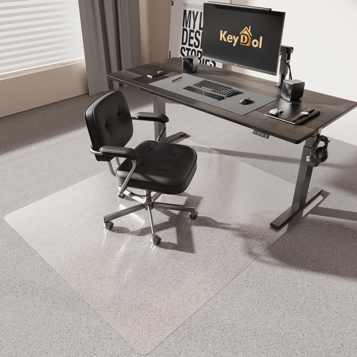 [Thickened to 2.0mm] 50"x 60"Computer Chair Mat for Hardwood, PVC Office Mat for Hardwood Floor, Anti-Slip Rolling Chair Floor Protector, Floor Cover for Rolling Desk Chair, Gaming Chair, Office Chair