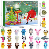 Christmas Advent Calendar 2024 for Kids 24 Days Christmas Countdown Calendar with 24 Pcs Animal Finger Puppets Plush Toys Christmas Party Favors Xmas Gifts for Toddler Boys Girls Children Teens