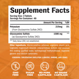 Glucosamine Sulfate 1500mg Joint Support Supplement. Cartilage, Bone & Joint Health. Antioxidant Properties. Aids Inflammatory Response. Occasional Discomfort Relief for Back, Knees & Hands. 120 Count