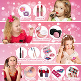 Kids Washable Makeup Girl Toys - Kids Makeup Kit for Girl, Real Make Up Set, Little Girls Makeup Kit for Toddler Kid Children Princess, Christmas Birthday Gift Toys for Girl 4 5 6 7 8 9 10 Year Old