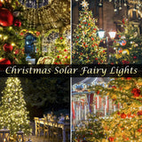 Solar String Lights Outdoor, 6 Pack Each 100 LED Solar Christmas Lights Outside Waterproof Copper Wire with 8 Modes Solar Fairy Twinkle Lights for Garden Yard Tree Wedding Christmas Decor (Warm White)