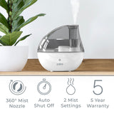 PURE ENRICHMENT® MistAire™ Silver MistAire Silver Ultrasonic Cool Mist Humidifier 1.5 L