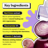 Vividraw Niacin Onion All Clear Ampoule | Acne Dark Spot Serum for Face | Red Onion, 5% Niacinamide, and Vitamin C | Glass Skin, Evens Tone | Korean Skincare | Cruelty-Free (40ml, 1.35 fl. oz.)