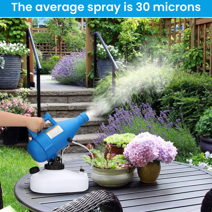 Srora Electric Portable Fogger Sprayer 4.5L (1.2 Gallon)，Electric Sprayers in Lawn and Garden，Portable Atomizer Foggers，Spray Distance is 30 Feet，Average Droplet 30 Micron，Fogger Multi Scenario Use