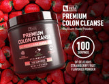 Véla Psyllium Husk Powder Colon Cleanser | Superior Colon Cleanse | Support Healthy Digestion, Detoxification, and Weight Management | Strawberry Fruit Flavor, 100 Servings
