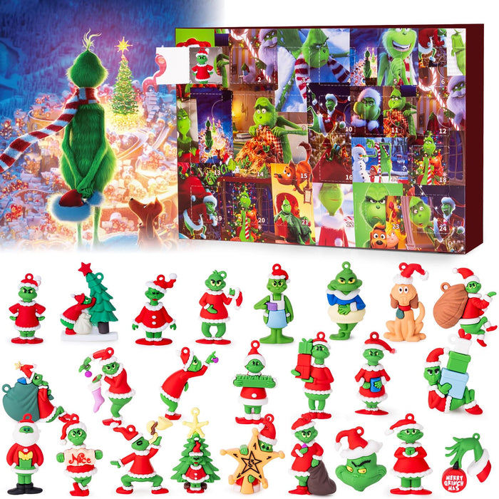 Advent Calendar 2024 Christmas,24-Day Christmas Countdown Calendar for Kids and Adults with 24 pcs Classic Christmas Doll Collectible Figures, Christmas Vacation Gifts