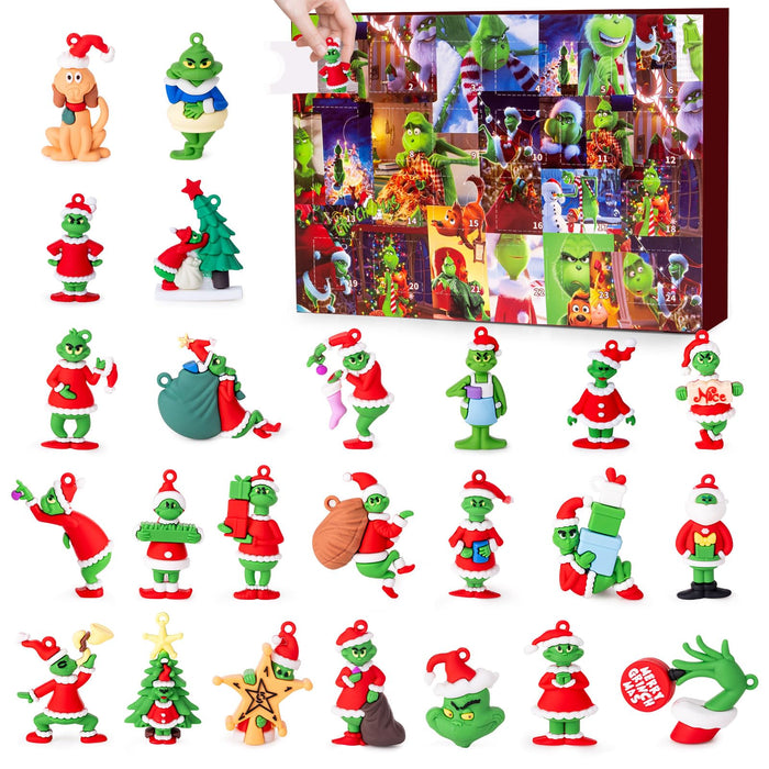 Advent Calendar 2024 Christmas,24-Day Christmas Countdown Calendar for Kids and Adults with 24 pcs Classic Christmas Doll Collectible Figures, Christmas Vacation Gifts