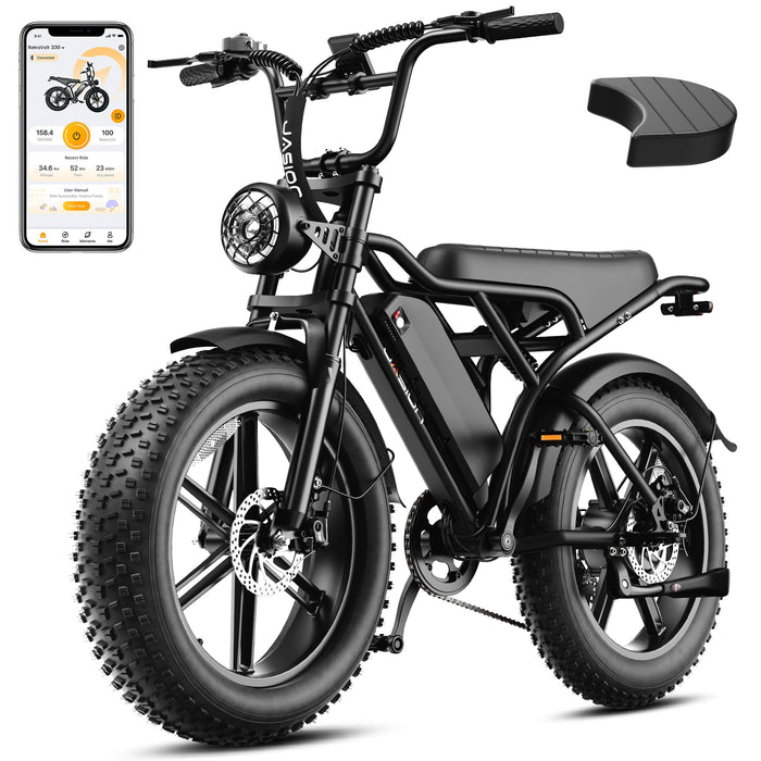 Jasion RetroVolt Electric Bike, 70-Mile Range, 2000W Peak, Fat Tire