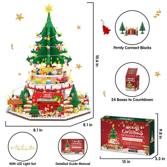 Sopu Advent Calendar 2023 Christmas Building Blocks - Christmas Paradise Building Kits，24 Parts -1814 Pieces Building Blocks for Adults and Kids Countdown to Christmas Building Blocks Gift