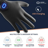 Copper Compression CopperVibe Vibration + Heat Therapy Gloves Heated Hand Massage for Arthritis, Carpal Tunnel, Neuropathy Pain Relief, Rheumatoid, Tendonitis, Raynauds for Women & Men - 1 Pair