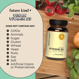 Future Kind Vegan Vitamin D3 (30 Softgels in Glass Bottle) - 2500 IU Plant-Based Vitamin D Supplements for Cell and Immune Support - Sugar-Free, Lichen-Based Vitamin D Supplements for Women & Men