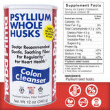 Yerba Prima Psyllium Whole Husks, Colon Cleanser 12 oz (Pack of 2) - All Natural Dietary Fiber, Pure Premium Psyllium, Lab-Tested Non-GMO, Gluten-Free Fiber, Made in The USA