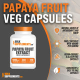 BulkSupplements.com Papaya Fruit Extract Capsules - from Carica Papaya, Papaya Extract - Vegan & Gluten Free, Papaya Capsules - 2 Capsules per Serving, 240 Veg Capsules, Pack of 1