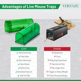 Vertaze Humane Mouse Traps Indoor for Home | Catch and Release Reusable No Kill Multiuse Live Mouse Traps for Indoor/Outdoor Use | Safe for Family and Pets Easy Set (4 Pack)