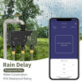 Diivoo WiFi Sprinkler Timer 3 Zone, Smart Water Hose Timer Compatible with Alexa and Google, Remote Control Irrigation Timer, Automatic Manual Watering, Rain Delay, for Garden, Yards and Lawns