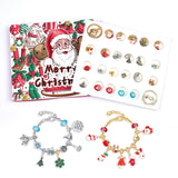 Christmas Advent Calendar Bracelet 24 Days Christmas Countdown Calendar Bracelets Set DIY Jewelry Making Kit 2024 Christmas New Year Birthday Gift