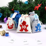 Cabilock 26 pcs Christmas Advent Calendar Bags 24 Days Countdown Calendar Burlap Bags Drawstring Bags for Adults and Kids DIY Candy Bags for Holiday Decorations for Kids Boys Girls Xmas