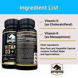 Best Value, Max Strength 10,000 iu Vitamin D3 and 1500 mcg Vitamin K2 Supplements 3 Bottle Pack. D3K2 Vitamins And Supplements For The Health. D3-K2 MK4 Capsules, Best K2D3 Vitamin for Immune System