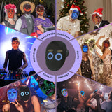 MOYACA Led Mask with Voice Recognition Gesture Sensing, Light up Shining Mask with Programmable App Customize Patterns, Lighted Glowing Mask for Halloween Xmas Costume Party