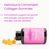 WellPath Collagen Gummies with Biotin - Hair Skin & Nails Vitamins | Lemon Flavor Chews | Anti-Aging Collagen & Biotin Gummies | Beauty, Hair Growth Vitamin Supplement, 60 Ct