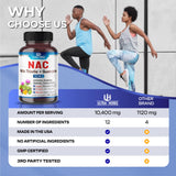 NAC Supplement N-Aetyl Cysteine 22,900MG Enriched with Milk Thistle, Quercetin - Support Immunity, Respiratory Health & Liver Detox | 150 Capsules