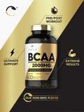 Carlyle BCAA Amino Acids Capsules | 2000mg | 400 BCAA Capsules | Non-GMO, Gluten Free Branch Chain Amino Acids Supplements