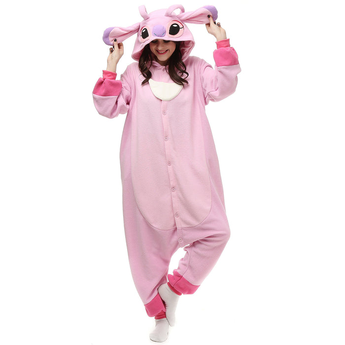 Wishliker Adult Onesie Animal Pajamas Halloween Cosplay Costumes Party Wear Pink L